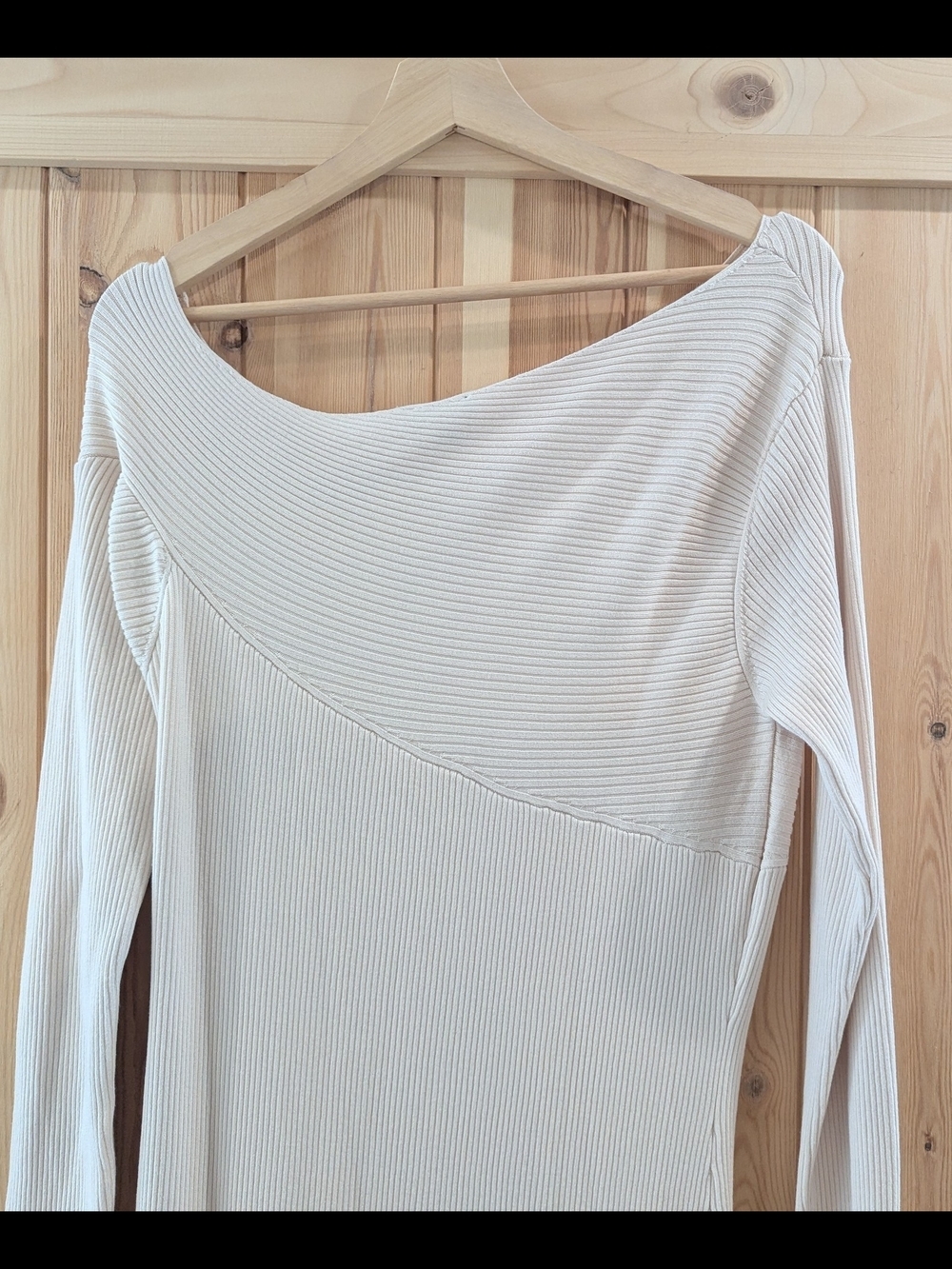 Dynamite Ribbed Asymmetrical Long Sleeve Midi Dress - Picture 5 of 9
